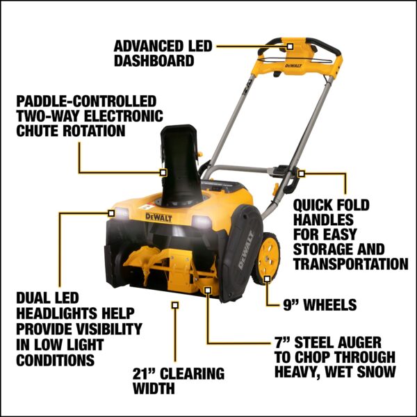 DEWALT 21” 60V MAX* Single-Stage Snow Blower Kit 1