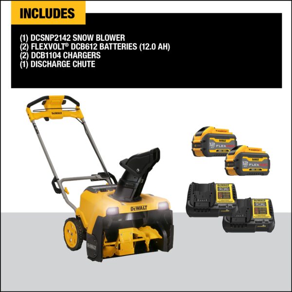 DEWALT 21” 60V MAX* Single-Stage Snow Blower Kit 2