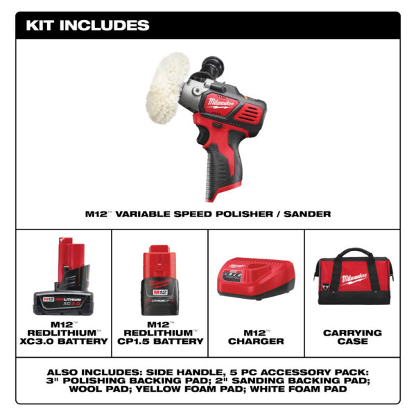 MILWAUKEE M12™ Variable Speed Polisher/Sander Kit - Image 3