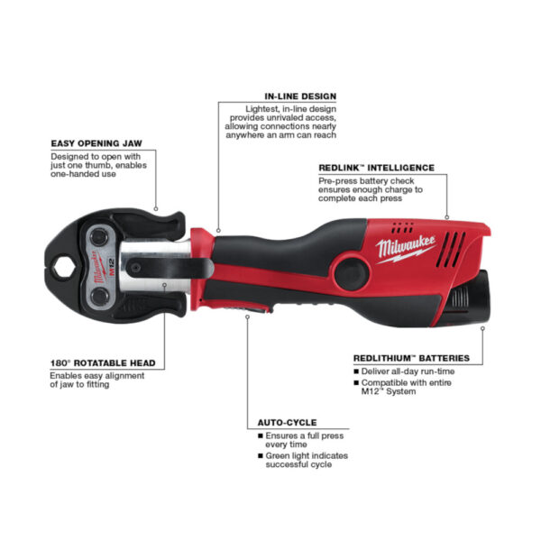 MILWAUKEE M12™ FORCE LOGIC™ Press Tool Kit with Jaws - Image 2