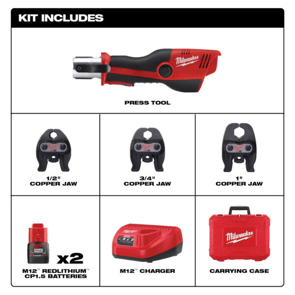 MILWAUKEE M12™ FORCE LOGIC™ Press Tool Kit with Jaws 2