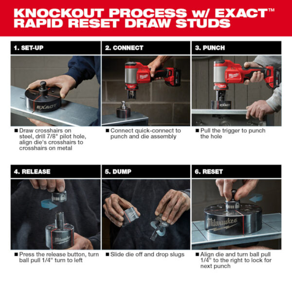 MILWAUKEE M18™ FORCE LOGIC™ 10T Knockout Tool 1/2" - 2" Kit 6