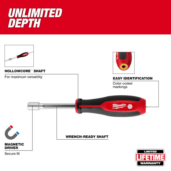 MILWAUKEE 7pc SAE HollowCore™ Magnetic Nut Driver Set 2