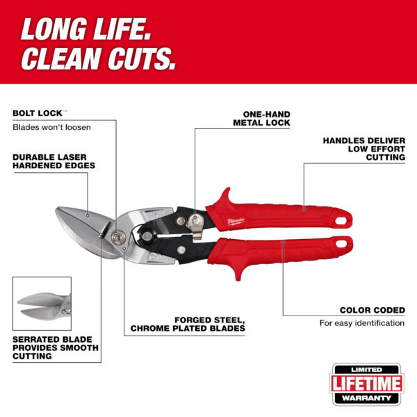 MILWAUKEE 2PC Offset Aviation Snip Set - Image 2