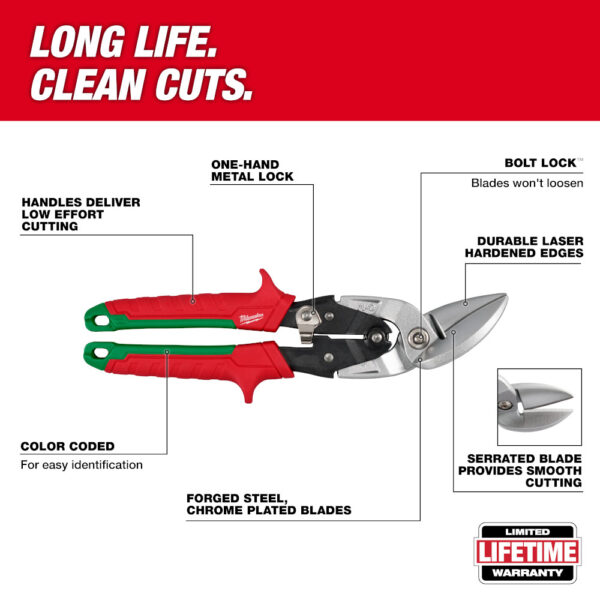MILWAUKEE 2PC Offset Aviation Snip Set - Image 3