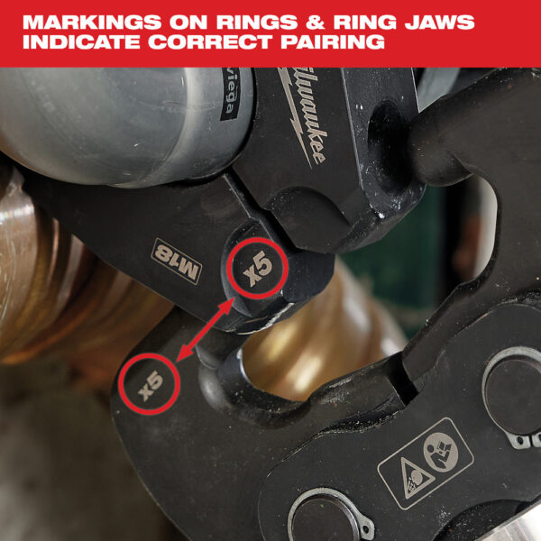 MILWAUKEE 1/2" - 1" IPS-P Pivoting Press Ring Kit for M12™ FORCE LOGIC™ Press 7