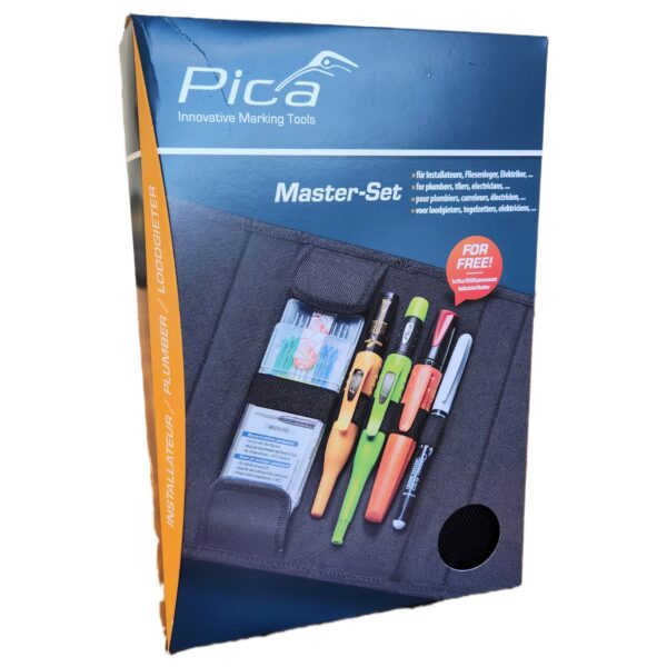 PICA Plumber Master-Set 1x Auto Pencil, 2x Refill, 1x Black Marker, 1x White 1