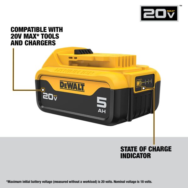 DEWALT 20V MAX* 5Ah Battery (2 Pk) - Image 3