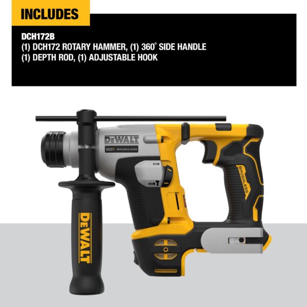 DEWALT ATOMIC 20V MAX* 5/8 in. Brushless SDS Plus Rotary Hammer (Tool Only) 3