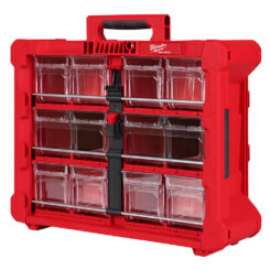 MILWAUKEE PACKOUT™ Tilt Bin Organizer with a handle on top