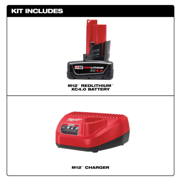 MILWAUKEE M12™ REDLITHIUM™ XC4.0 Starter Kit - Image 3