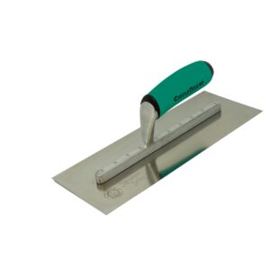 CIRCLE BRAND 14" x 4-1/2" Stainless Finishing Drywall Trowel with a green handle