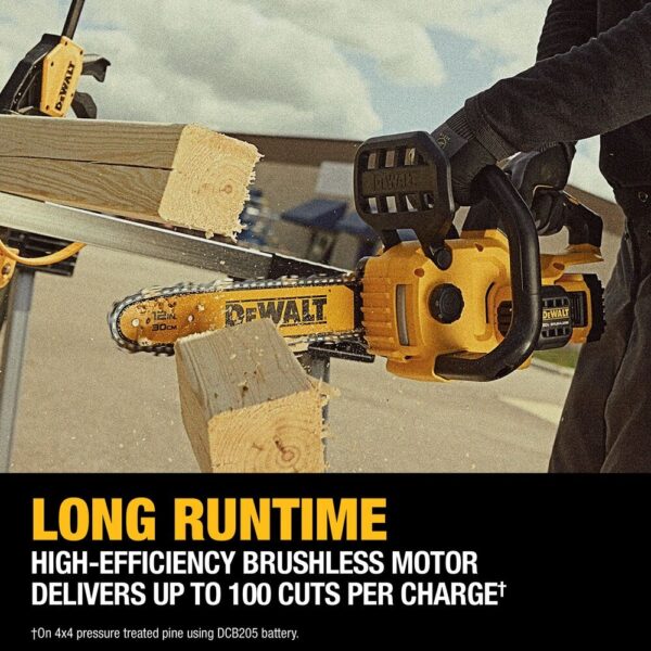 DEWALT 20V MAX* Compact 12 in. Brushless Cordless Chainsaw Kit - Image 7