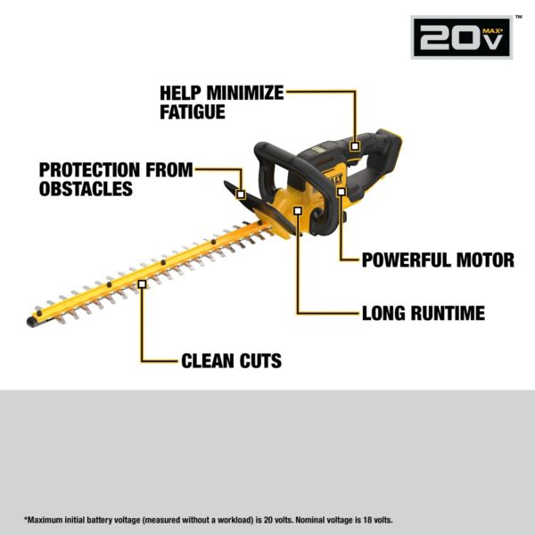 DEWALT 20V MAX* 22 in. Cordless Hedge Trimmer (Tool Only) - Image 3