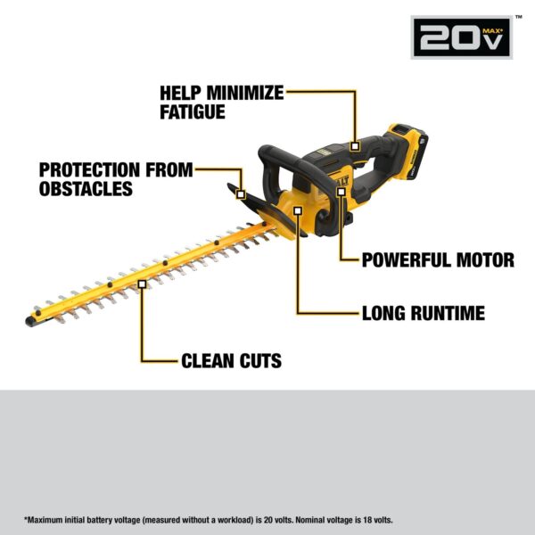 DEWALT 20V MAX* 22 in. Cordless Hedge Trimmer Kit - Image 3