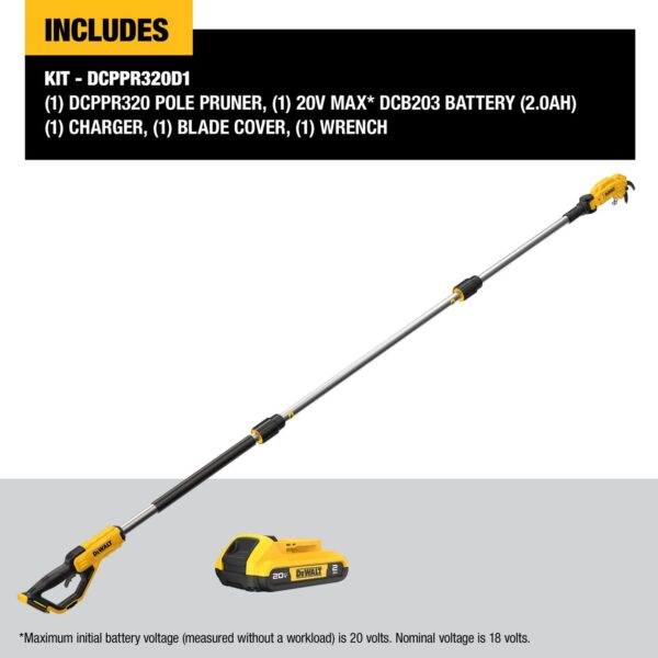 DEWALT 20V MAX* Cordless Pole Pruner Kit - Image 3