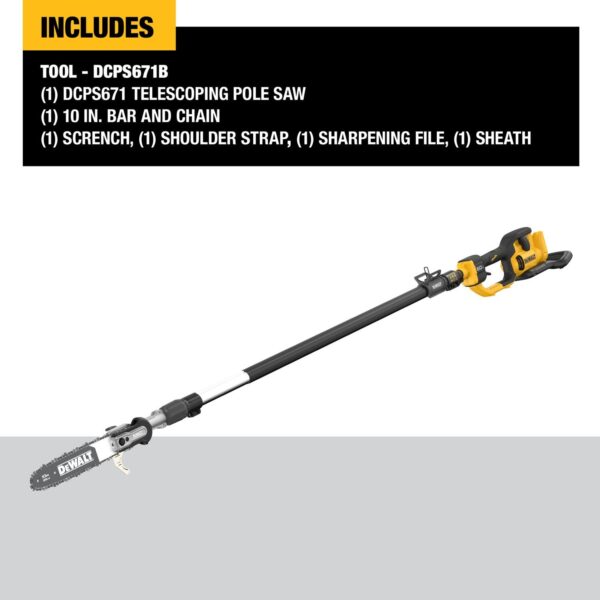 DEWALT 60V MAX* 10 in. Telescoping Pole Saw (Tool Only) - Image 3