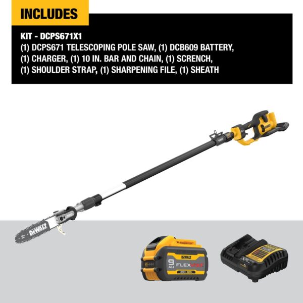 DEWALT 60V MAX* 10 in. Telescoping Pole Saw Kit - Image 3