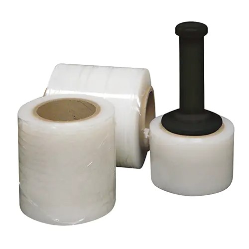 3 rolls of clear SIGMA Banding Film and a black dispenser handle