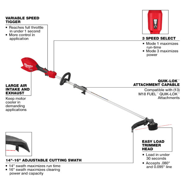 MILWAUKEE M18 FUEL™ String Trimmer w/ QUIK-LOK™ - Image 2