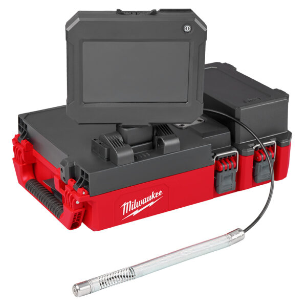 MILWAUKEE M12™ 75' Drain Camera with PACKOUT™ Compatibility and a screen on top