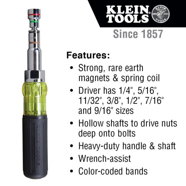 KLEIN 7-in-1 Nut Driver 1/4" - 9/16" - Image 7