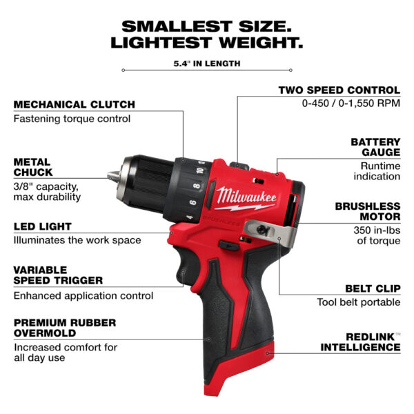 MILWAUKEE M12™ Subcompact Brushless 3/8" Drill/Driver - Image 4