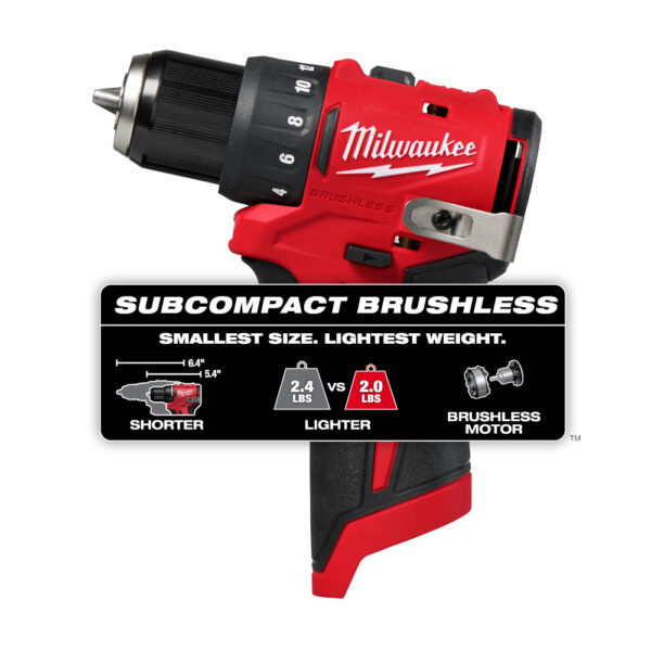 MILWAUKEE M12™ Subcompact Brushless 3/8" Drill/Driver - Image 8