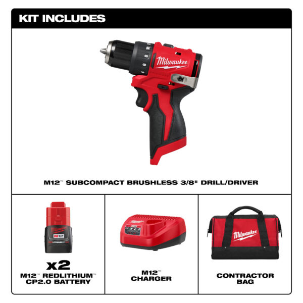 MILWAUKEE M12™ Subcompact Brushless 3/8" Drill/Driver Kit - Image 4