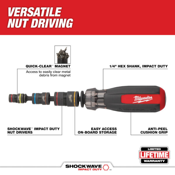 MILWAUKEE Multi-Nut Driver W/ SHOCKWAVE Impact Duty™ (flip) Magnetic Nut Drivers - Image 3