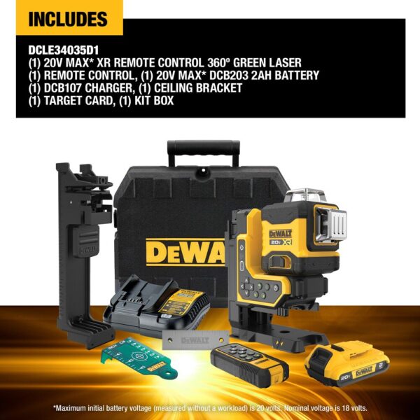 DEWALT 20V MAX* XR® Remote Control 360° Line Laser Kit - Image 6