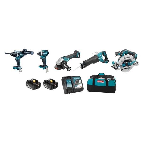 MAKITA 18V LXT Brushless 5 Tool Combo Kit, 5.0Ah x 2 - Image 6