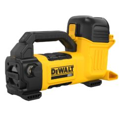 Black and Yellow DEWALT 20V MAX* Transfer Pump with a handle on top