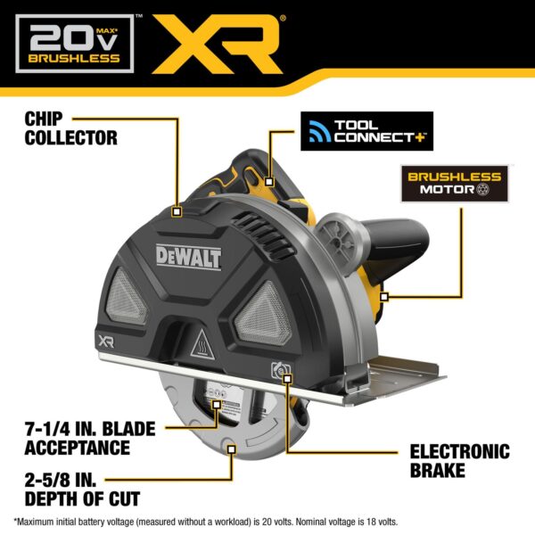DEWALT 20V MAX* XR® 7-1/4 in. Metal Cutting Circular Saw (Tool Only) - Image 4