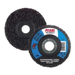 2 PEARL 5" x 7/8" Non-Woven Stripping Discs - one viewed from the bottom and one from the top