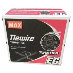 Red and Black box of 30 Rolls of MAX Rebar Electro-Galvanized 19 Gauge Tie Wire for Twin Tier