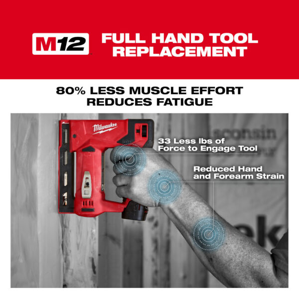 MILWAUKEE M12™ 3/8" Crown Stapler T50 (Tool Only) - Image 4