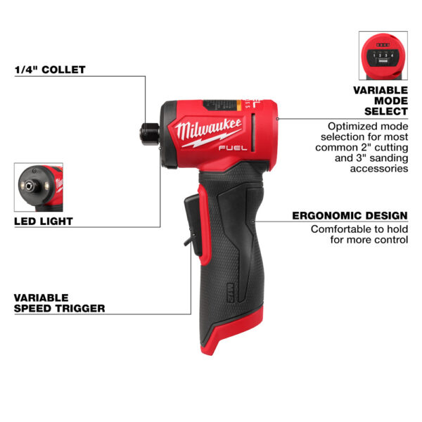 MILWAUKEE M12 FUEL™ 1/4" Right Angle Die Grinder - Image 3