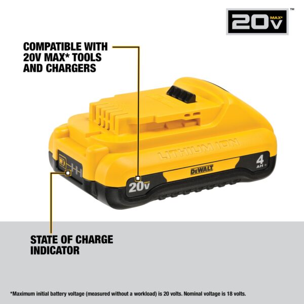 DEWALT 20V MAX* 4Ah Battery Kit - Image 2