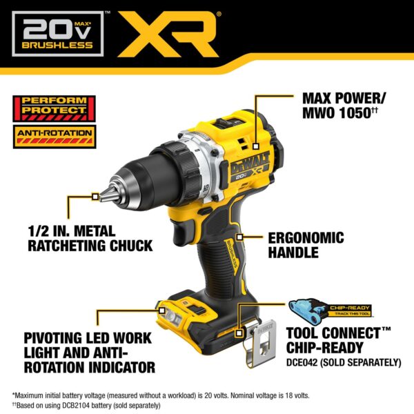 DEWALT 20V MAX* XR® Brushless Cordless 1/2 in. Drill/Driver (Tool Only) - Image 4