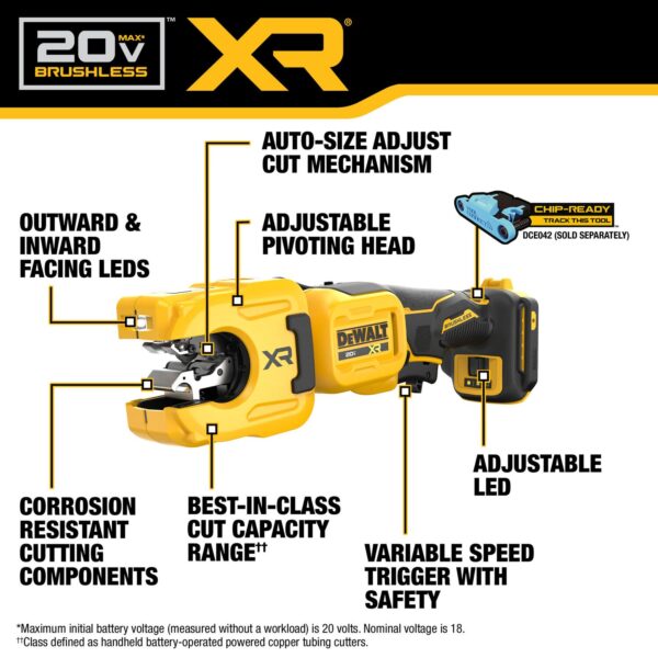 DEWALT 20V MAX* XR 1-1/4 in. Copper Tubing Cutter - Image 3