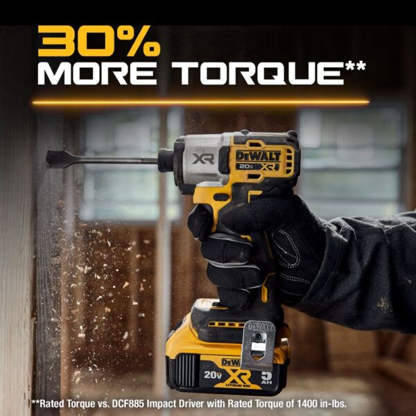 DEWALT 20V MAX* XR® 1/4" 3-Speed Impact Driver Kit - Image 4