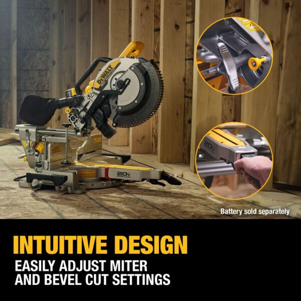 DEWALT 20V MAX* XR® 12 in. Double Bevel Sliding Miter Saw (Tool Only) - Image 7