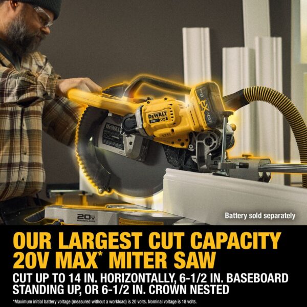 DEWALT 20V MAX* XR® 12 in. Double Bevel Sliding Miter Saw (Tool Only) - Image 8