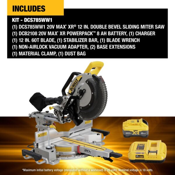DEWALT 20V MAX* XR® 12 in. Double Bevel Sliding Miter Saw Kit - Image 3