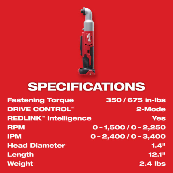 MILWAUKEE M18™ 2-Speed 1/4" Right Angle Impact Driver (Tool Only) - Image 4