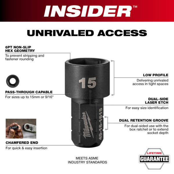 MILWAUKEE INSIDER™ Box Ratchet Socket SAE Set 8PC - Image 3