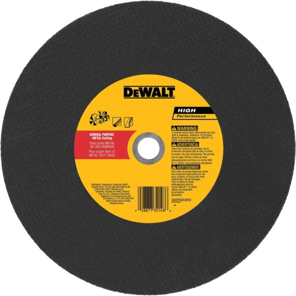 DEWALT HP 14" Metal Cutting Blade, Gas Saw (20mm Arbor)