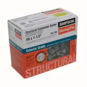White and orange 100/Box of SST SD Structural Connector Screws #9 x 1-1/2"