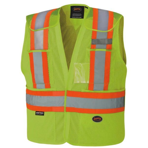 PIONEER Safety Vest Poly Mesh Yellow/Green Lg